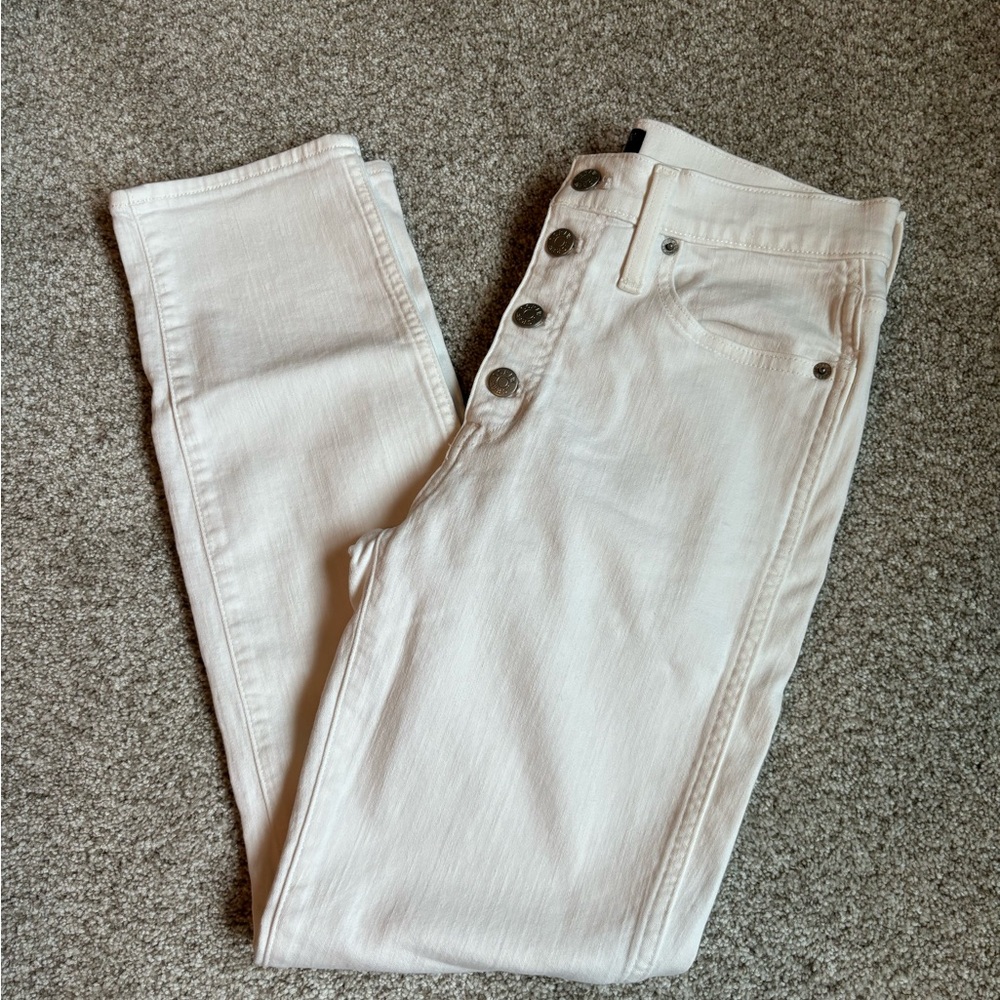 J. Crew High-Rise Vintage Straight Jeans - White